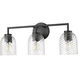Catania 3 Light 22.8 inch Matte Black Bathroom Vanity Light Wall Light